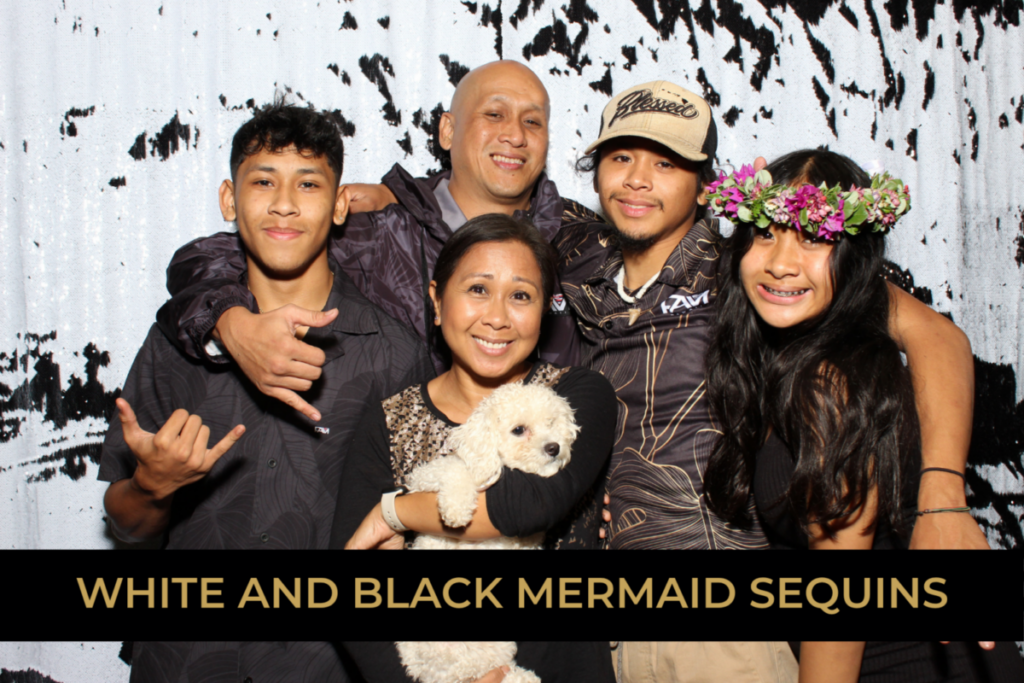 White and black mermaid sequins